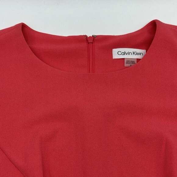 Calvin Klein Women's Size 8 Pink Ruffle Sleeves A-Line Shift Mini Dress NWT - Picture 5 of 14